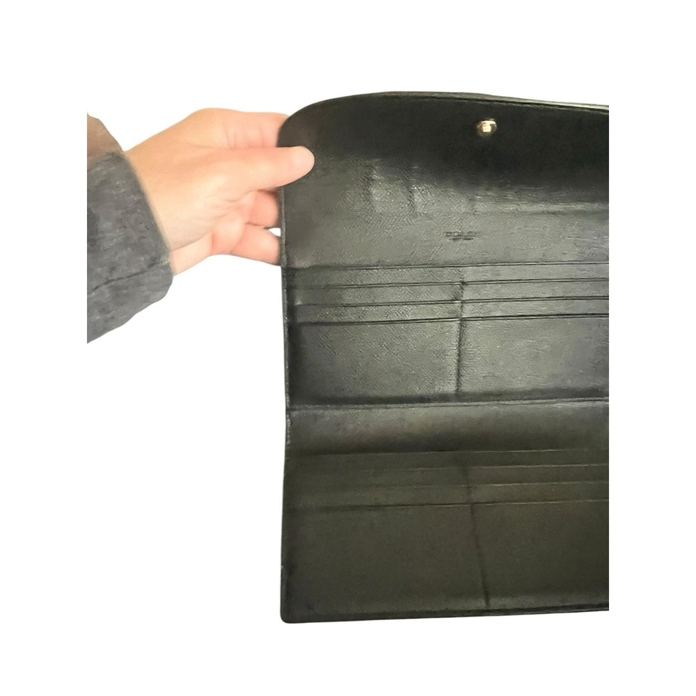 Coach Black Envelope Trifold Wallet for Women with Card Pockets, Zipper Pocket - Picture 10 of 14